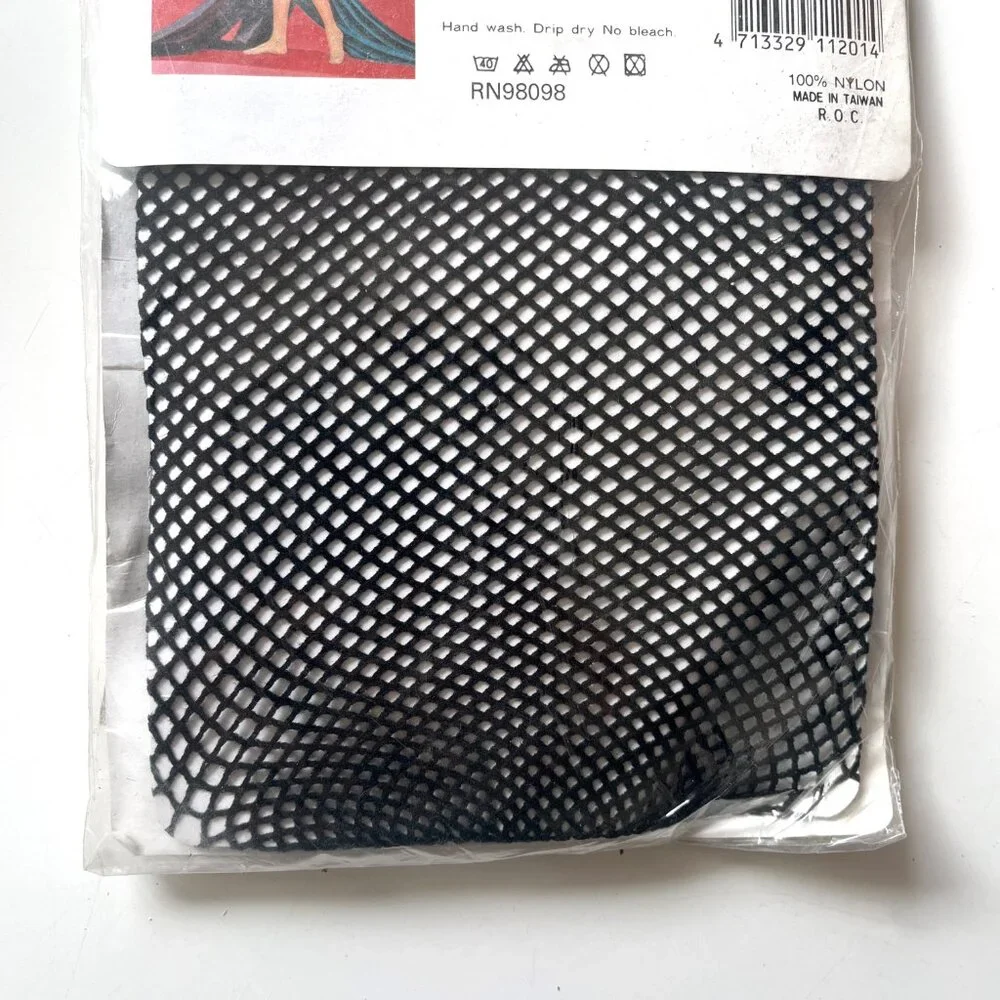 2 Pairs Tiffany's Black Fishnet Pantyhose Stockings One Size